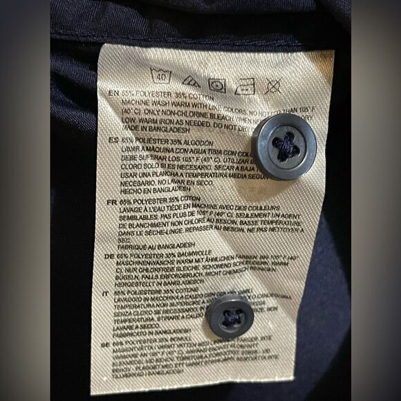 ChefWorks Navy Blue Polka Dot Button-Up Shirt. Size Small - Picture 5 of 5